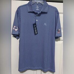 Rhoback NWT Texas State Print All Over *Rare* Budweiser Mens L Blue White Shirt